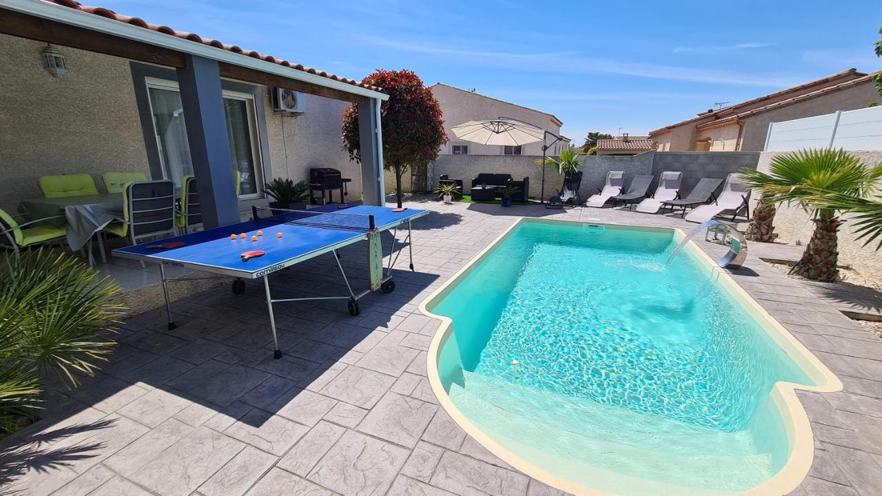 Villa Piscine De La Garrigue Florensac Extérieur photo